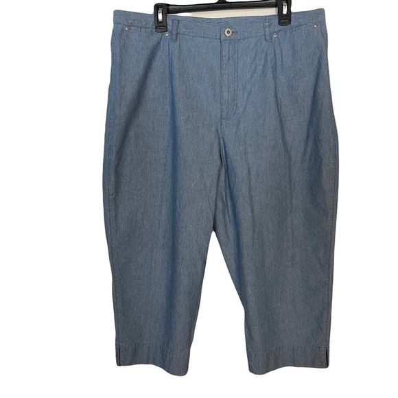 Liz Clairborne women’s petite light blue denim pants/capris size 20P - Picture 1 of 6